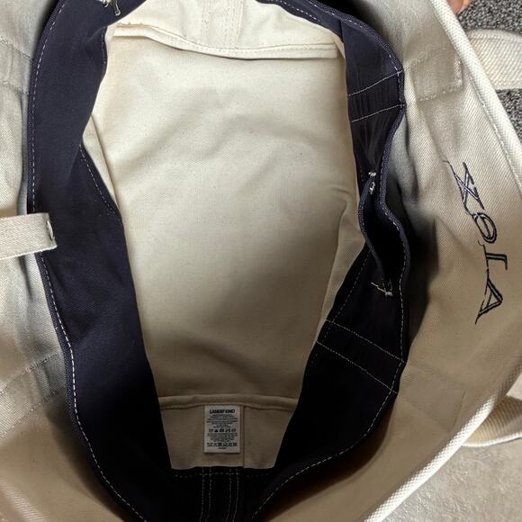 Lands End Large Boat & Tote Bag Open Top Regular Handle Navy 22x17 Heavy Canvas - Picture 9 of 10